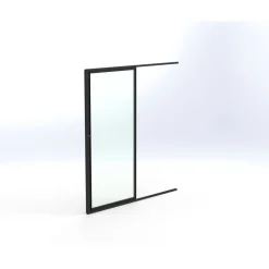 Terassin lasiliukuovi Keraplast 1-os. 2100x915mm, kirkas/musta, sisäpuolinen nuppilukitus