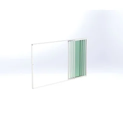 Terassin lasiliukuovi Keraplast 4-os. 2100x3800mm, kirkas/valkoinen, sisäpuolinen nuppilukitus