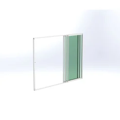 Terassin lasiliukuovi Keraplast 3-os. 2100x2870mm, kirkas/valkoinen, sisäpuolinen nuppilukitus
