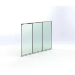 Terassin lasiliukuovi Keraplast 3-os. 2100x2870mm, kirkas/valkoinen, sisäpuolinen nuppilukitus