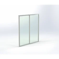 Terassin lasiliukuovi Keraplast 2-os. 2100x1945mm, kirkas/valkoinen, sisäpuolinen nuppilukitus