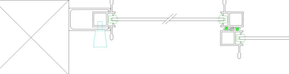 Terassin liukulasi-ikkuna Keraplast 3-os. 1100x2870mm, kirkas/musta