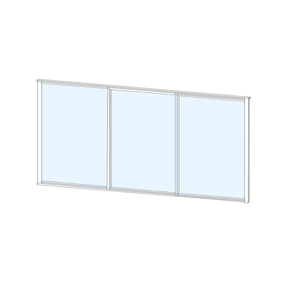 Terassin liukulasi-ikkuna Keraplast 3-os. 1100x2870mm, kirkas/valkoinen