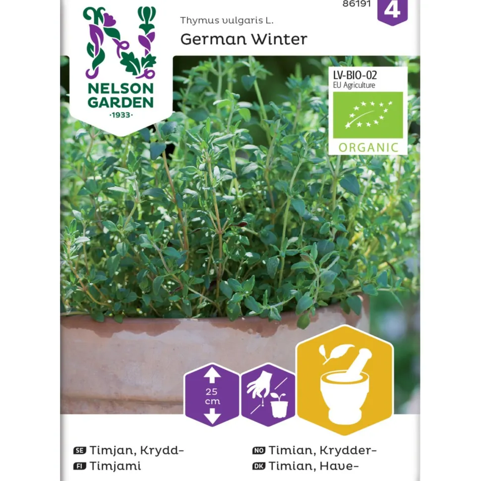 Timjami Nelson Garden German Winter Organic, siemenet
