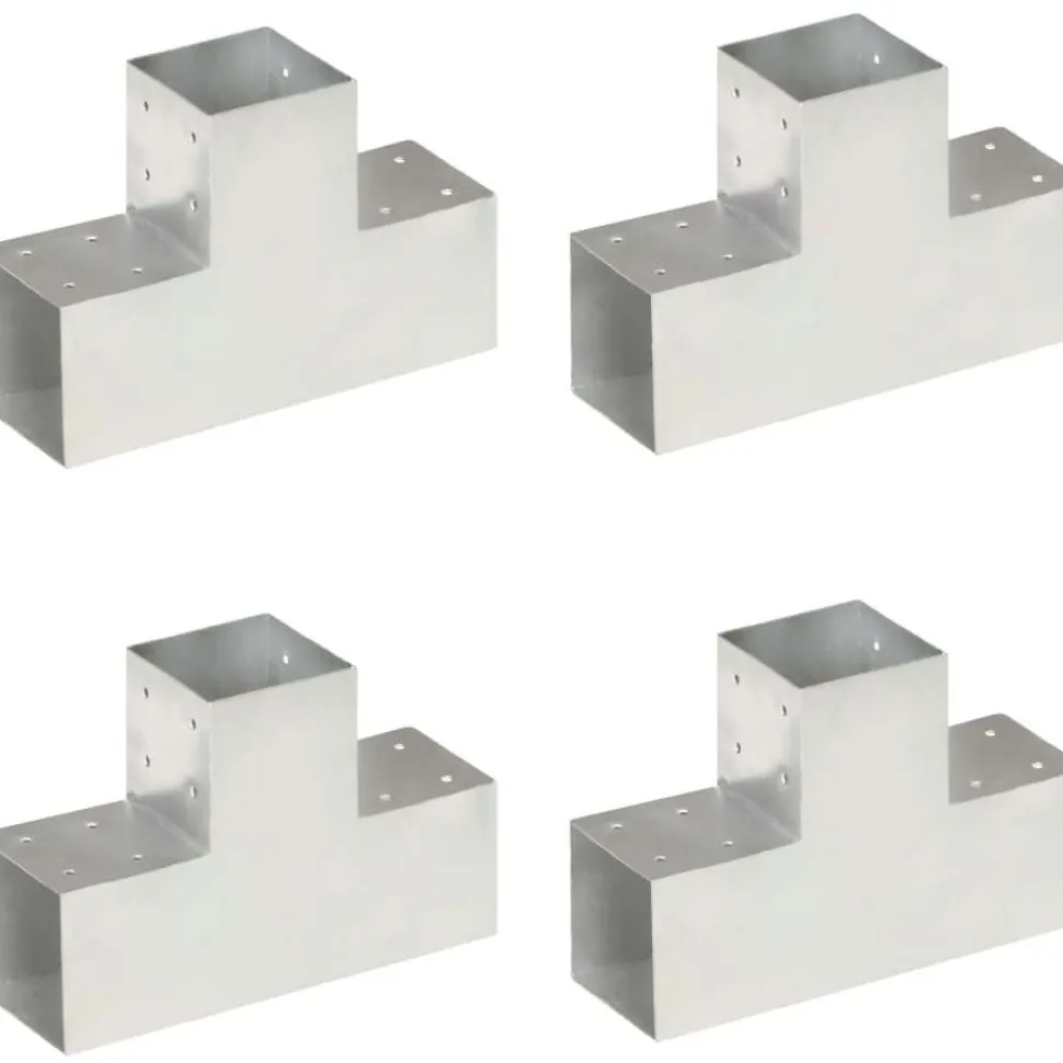 Tolppaliittimet 4kpl T-muoto galvanoitu metalli 101x101mm