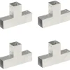 Tolppaliittimet 4kpl T-muoto galvanoitu metalli 71x71mm