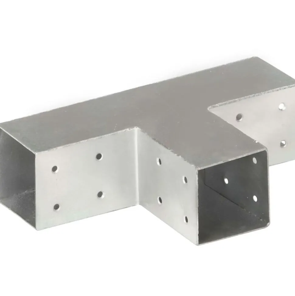 Tolppaliittimet 4kpl T-muoto galvanoitu metalli 71x71mm