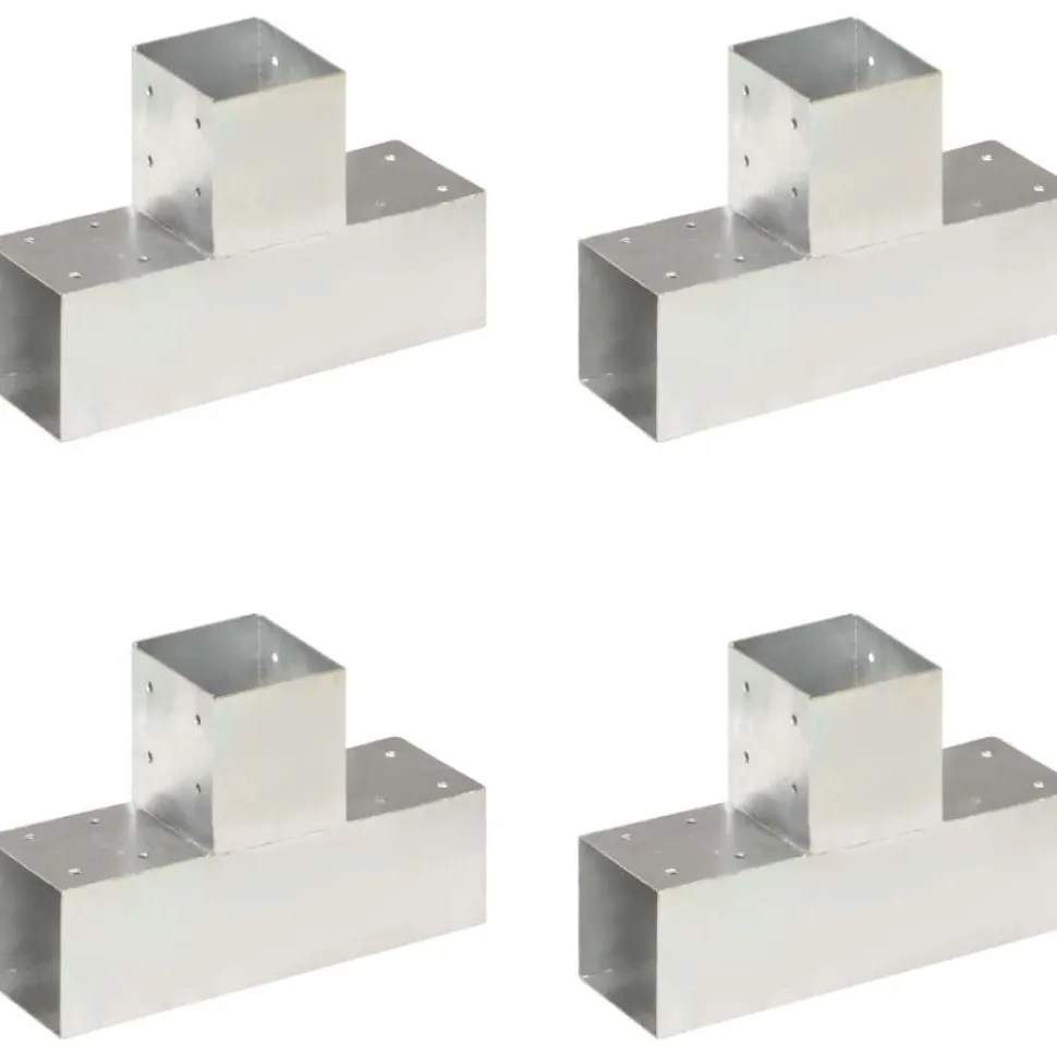 Tolppaliittimet 4kpl T-muoto galvanoitu metalli 91x91mm