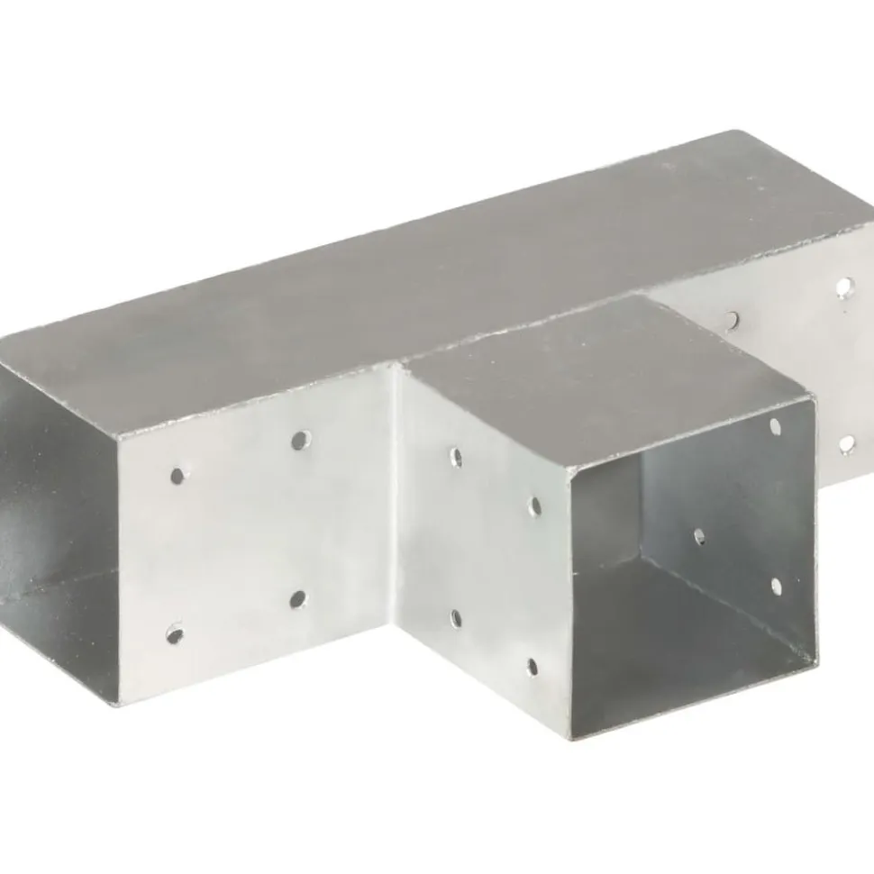 Tolppaliittimet 4kpl T-muoto galvanoitu metalli 91x91mm