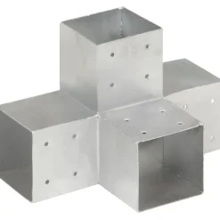 Tolppaliittimet 4kpl X-muoto galvanoitu metalli 101x101mm