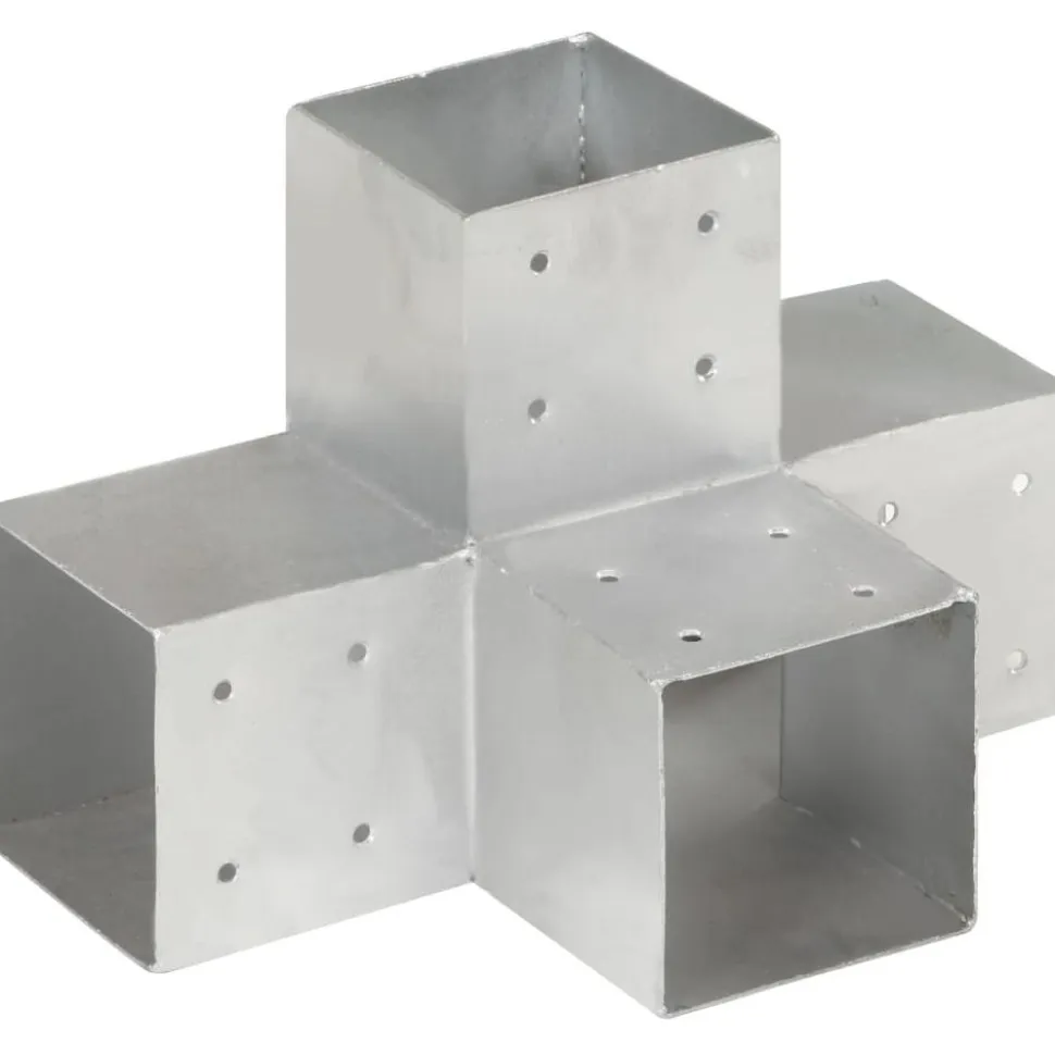 Tolppaliittimet 4kpl X-muoto galvanoitu metalli 101x101mm
