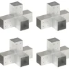 Tolppaliittimet 4kpl X-muoto galvanoitu metalli 81x81mm