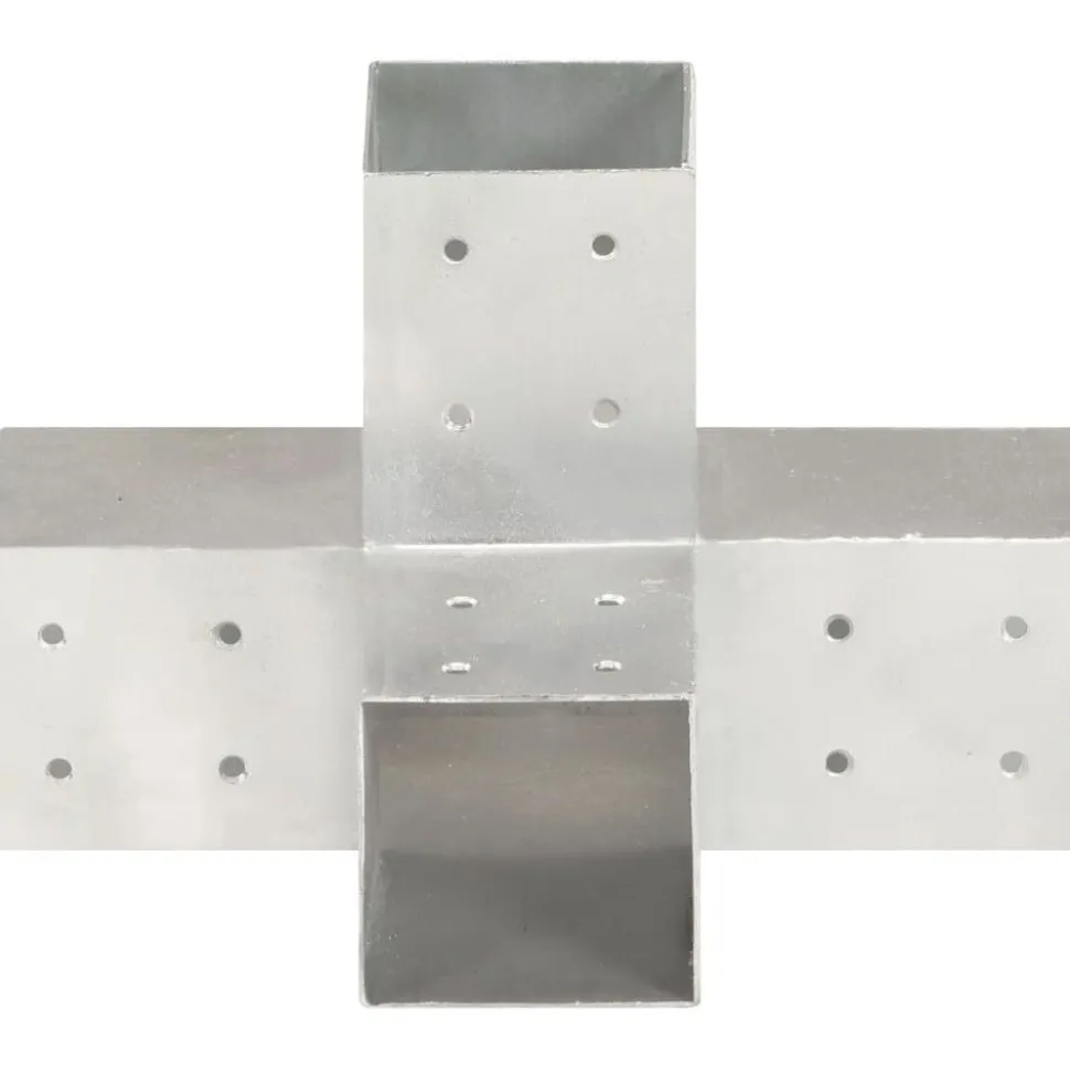 Tolppaliittimet 4kpl X-muoto galvanoitu metalli 81x81mm