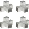 Tolppaliittimet 4kpl X-muoto galvanoitu metalli 91x91mm