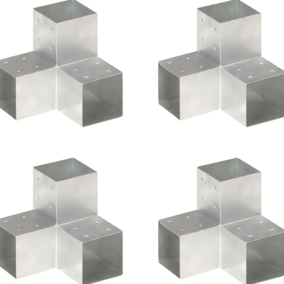 Tolppaliittimet 4kpl Y-muoto galvanoitu metalli 101x101mm