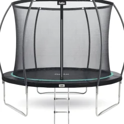 Trampoliini Salta, Cosmos Ø251cm musta teräs, (sis turvaverkon ja tikkaat)
