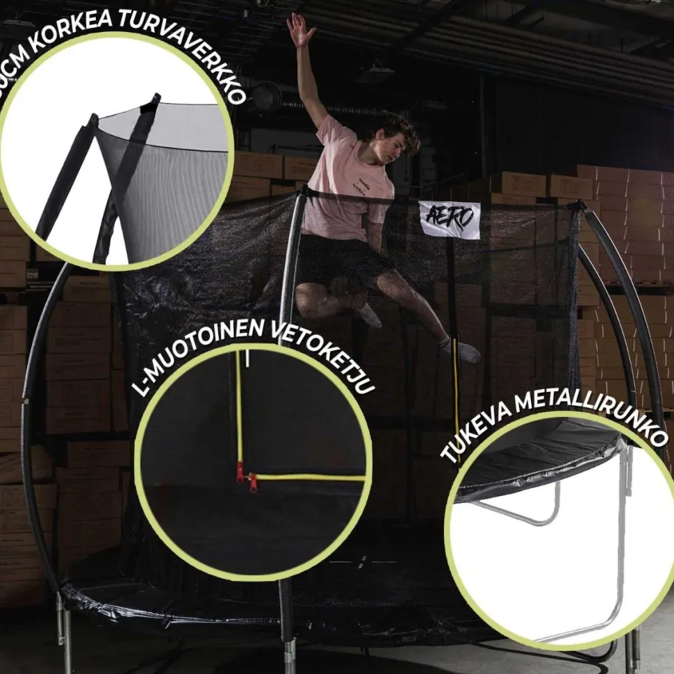 Trampoliini React Aero Ø427cm turvaverkolla