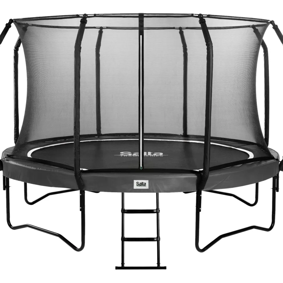 Trampoliini Salta First Class Ø427cm musta sis. turvaverkon portaat
