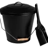 Tuhkaämpäri lapiolla Espegard, 15L, mattamusta
