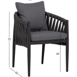 Tuoli Home4You BRISTOL 63x62xK73 cm, harmaa