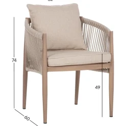 Tuoli Home4You MEDINA 62x60xK74 cm, beige