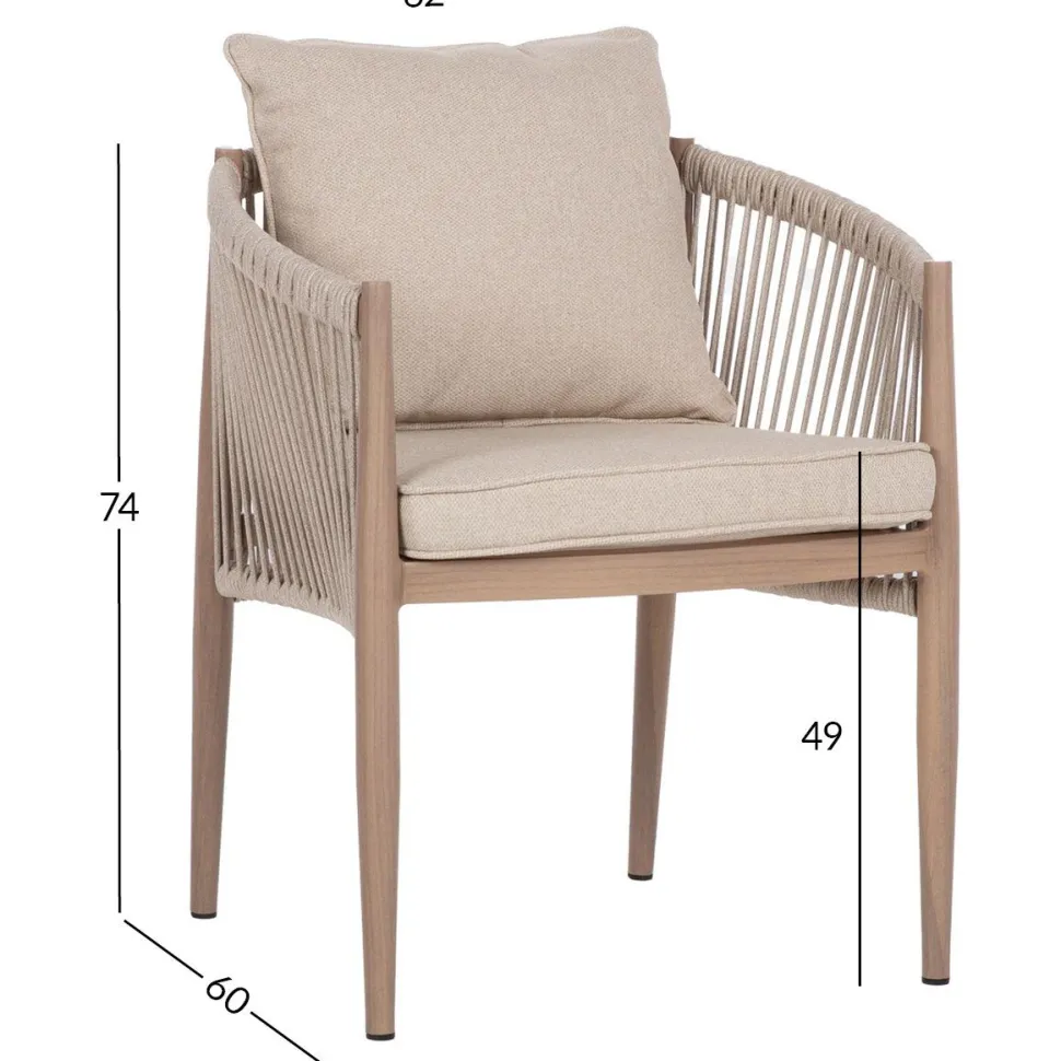 Tuoli Home4You MEDINA 62x60xK74 cm, beige