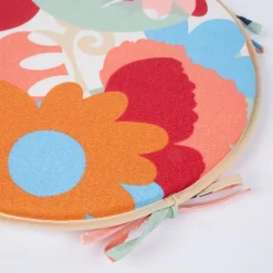 Tuolin pehmuste Home4You NORDIC kukkakuosi Ø38x2,5 cm, monivärinen