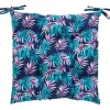 Tuolin pehmuste Home4You SUMMER 40x40 cm, lehtikuosi, sininen