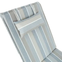 Tuolin pehmuste Home4You WICKER 55x195x3 cm, harmaa/beige, raidallinen