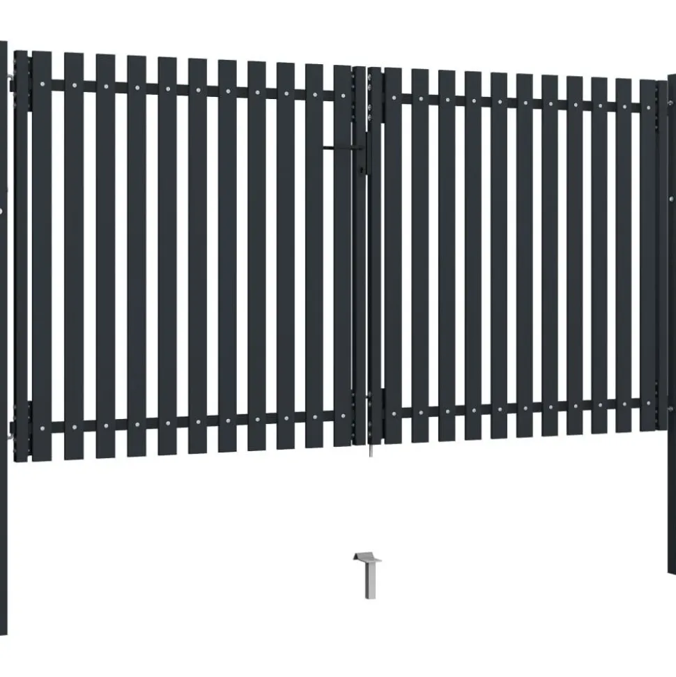 Tuplaovi pihaportti teräs 306x200 cm antrasiitti