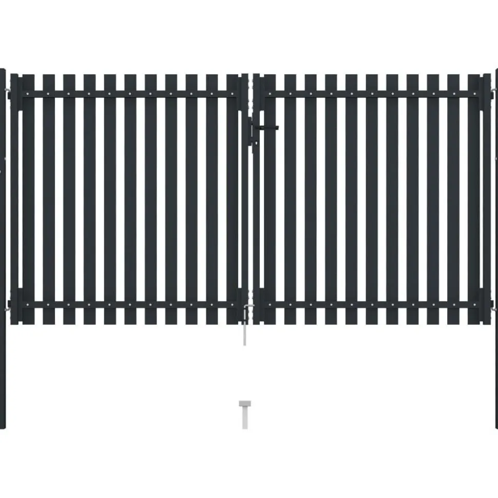 Tuplaovi pihaportti teräs 306x200 cm antrasiitti