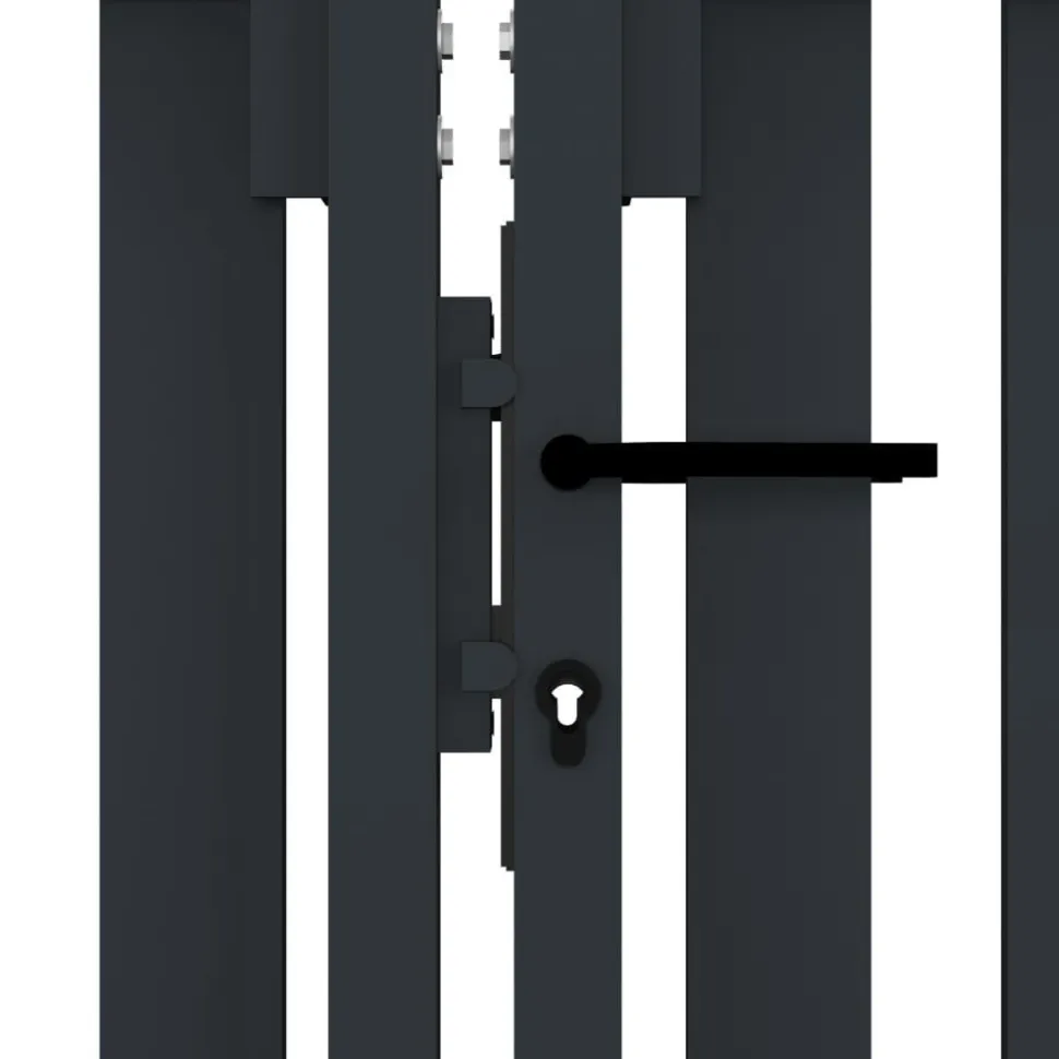 Tuplaovi pihaportti teräs 306x200 cm antrasiitti