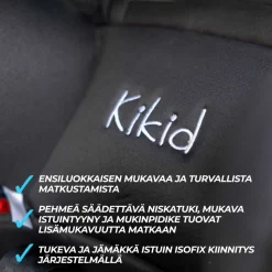 Turvaistuin Kikid ISOFIX 9-36 kg Black edition