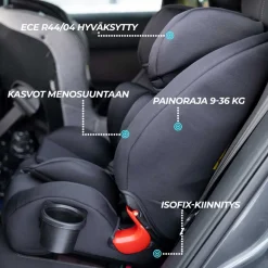 Turvaistuin Kikid ISOFIX 9-36 kg Black edition