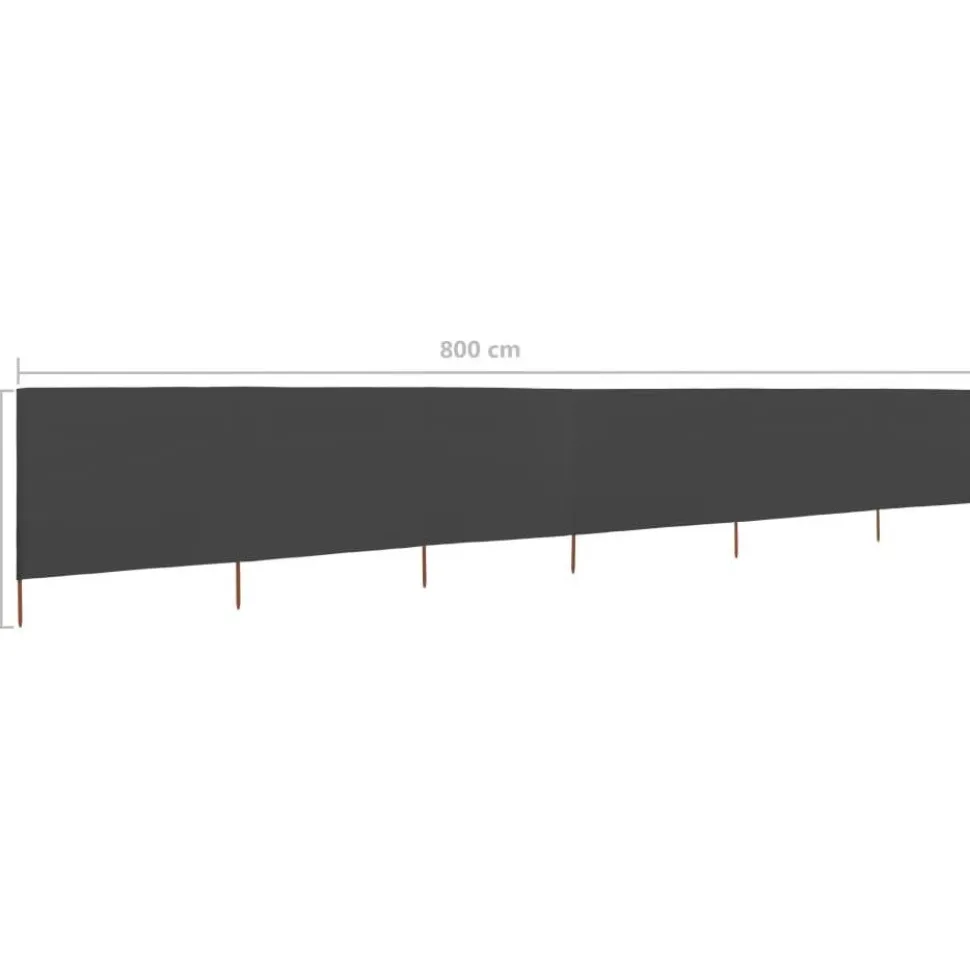 Tuulensuojakangas 6 paneelilla 800x80 cm musta