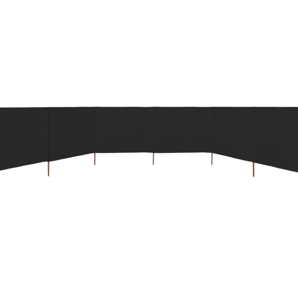 Tuulensuojakangas 6 paneelilla 800x80 cm musta