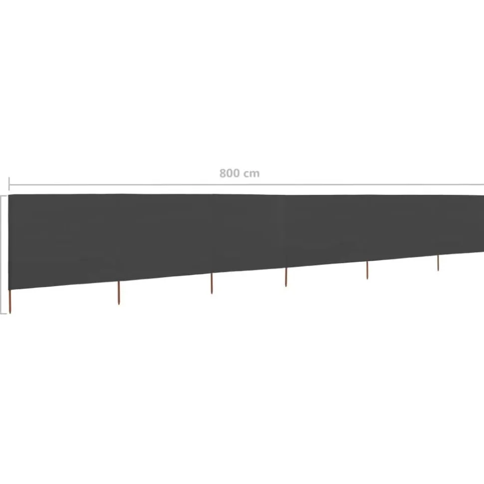 Tuulensuojakangas 6 paneelilla 800x80 cm musta