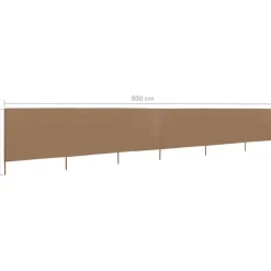 Tuulensuojakangas 6 paneelilla 800x80 cm musta