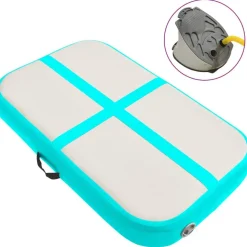 Täytettävä voimistelumatto pumpulla 60x100x20 cm PVC vihreä