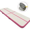 Täytettävä voimistelumatto pumpulla 500x100x20 cm PVC pinkki