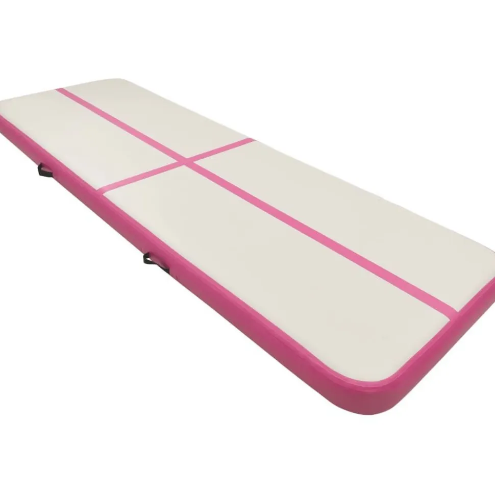 Täytettävä voimistelumatto pumpulla 500x100x20 cm PVC pinkki
