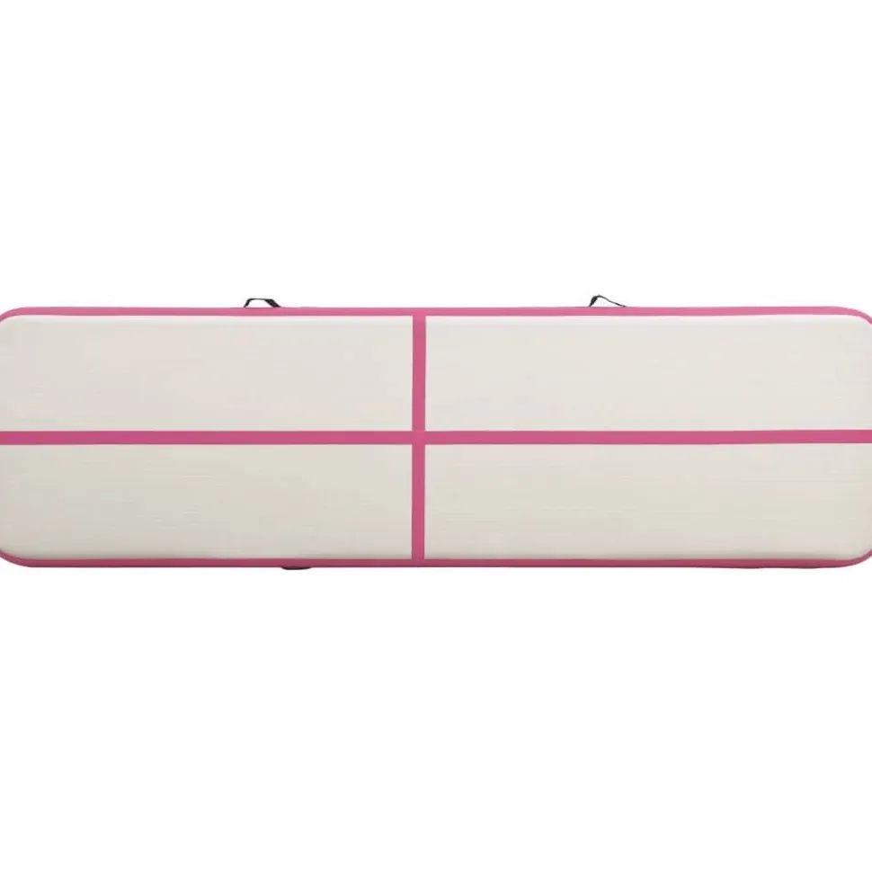 Täytettävä voimistelumatto pumpulla 600x100x20 cm PVC pinkki