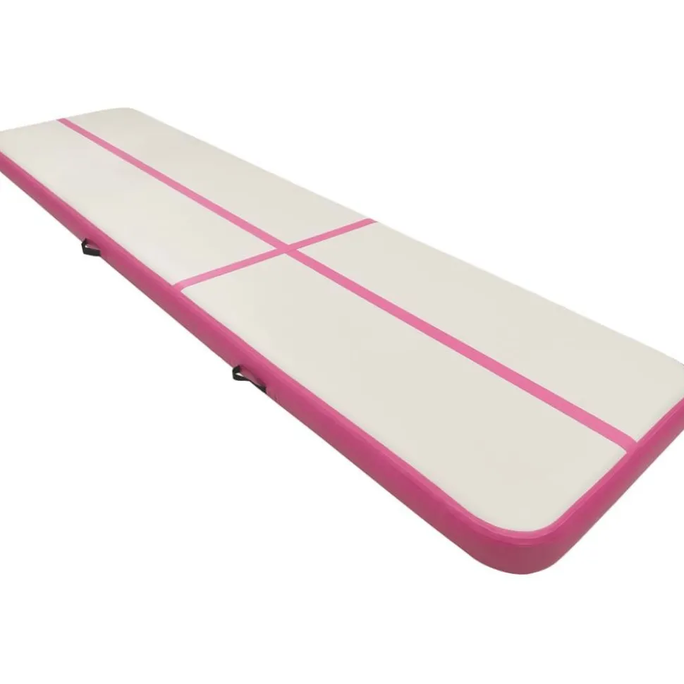 Täytettävä voimistelumatto pumpulla 700x100x20 cm PVC pinkki