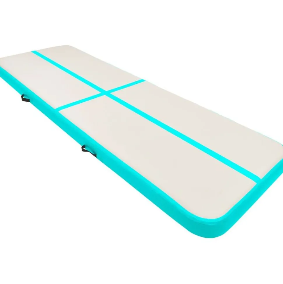 Täytettävä voimistelumatto pumpulla 500x100x20 cm PVC vihreä