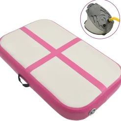 Täytettävä voimistelumatto pumpulla 60x100x10 cm PVC pinkki