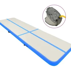 Täytettävä voimistelumatto pumpulla 600x100x20cm PVC sininen