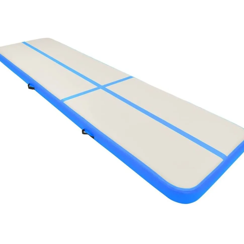 Täytettävä voimistelumatto pumpulla 700x100x20cm PVC sininen
