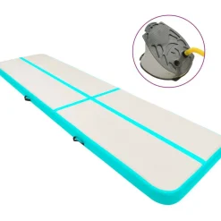 Täytettävä voimistelumatto pumpulla 800x100x20 cm PVC vihreä