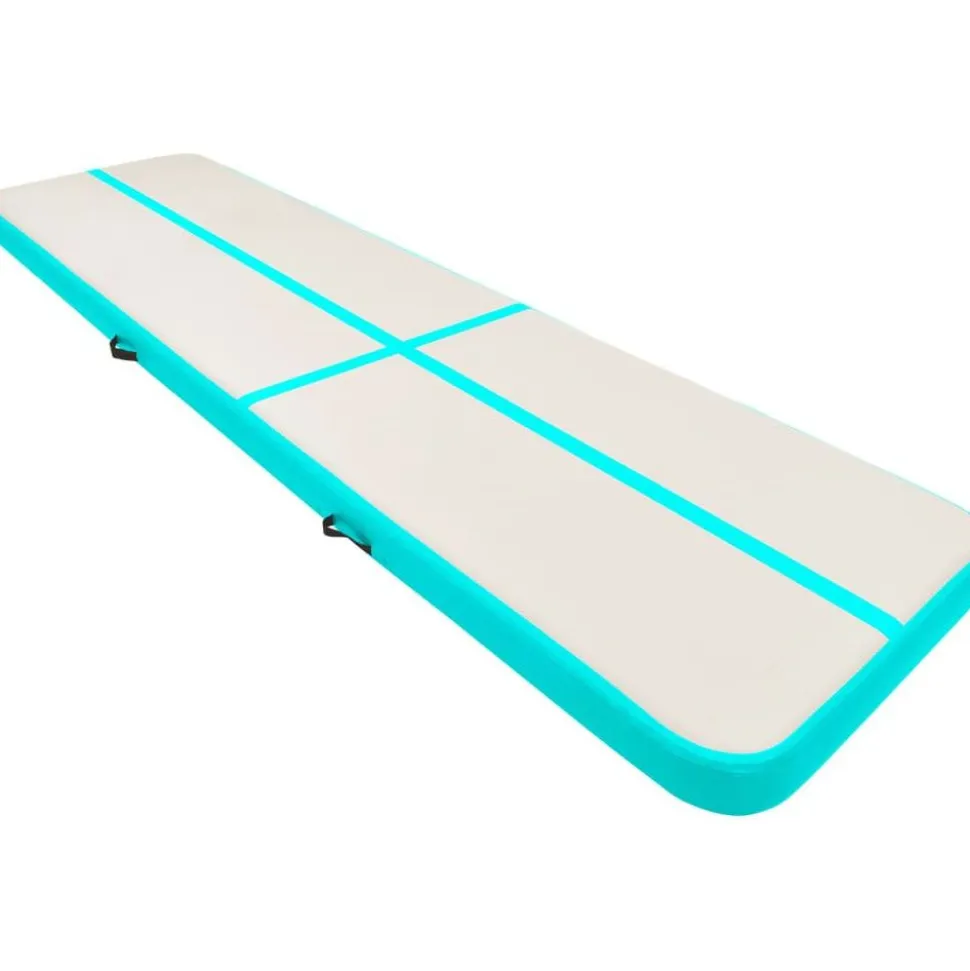 Täytettävä voimistelumatto pumpulla 800x100x20 cm PVC vihreä