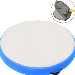 Täytettävä voimistelumatto pumpulla 100x100x20cm PVC sininen